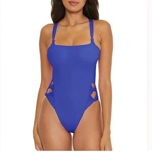 BECCA Women's Standard Baja Mar Bandeau One Piece Swimsuit, Scoop Neck, Bathing
